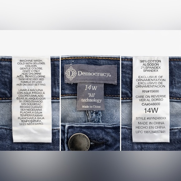 Democracy Women's Flare Blue Jeans size 14W -GUC - Picture 3 of 6